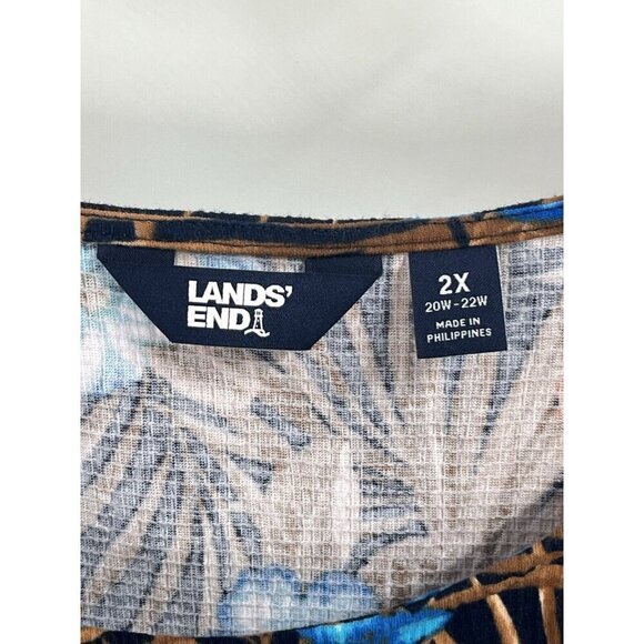 Lands End Tropical Floral Tank Top Sz 2X - Picture 4 of 6